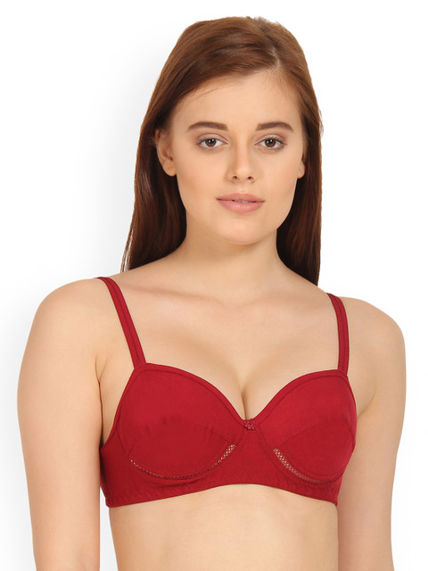 

Innocence Maroon Solid Non-Wired Non Padded Everyday Bra BBAPLIN88684_40B