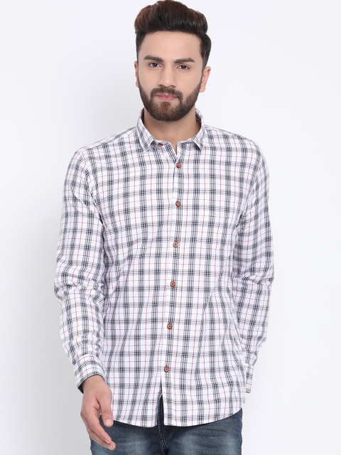 

Richlook Men White Slim Fit Checked Casual Shirt