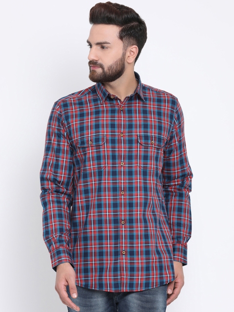 

Richlook Men Blue & Red Slim Fit Checked Casual Shirt