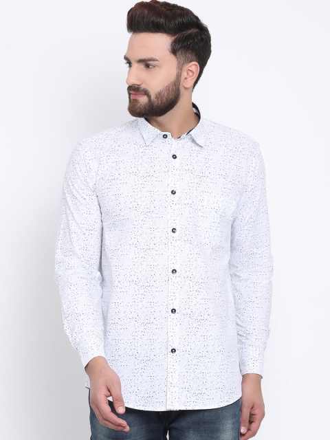 

Richlook Men White Slim Fit Printed Casual Shirt