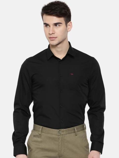 

THE BEAR HOUSE Men Black Club Slim Fit Solid Formal Shirt