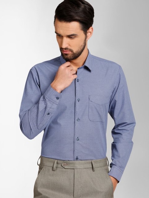 

Peter England Men Blue Regular Fit Printed Casual Shirt