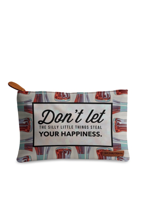 

DailyObjects White Printed Clutch
