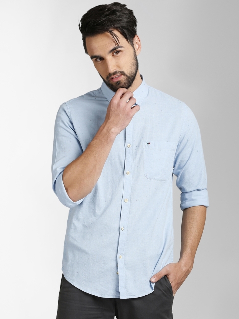 

Peter England Casuals Men Blue Slim Fit Solid Casual Shirt
