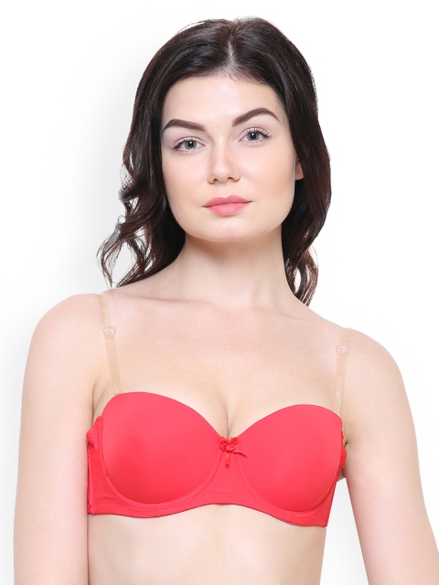 

Friskers Red Solid Underwired Heavily Padded Push-Up Bra O-990-03-38C