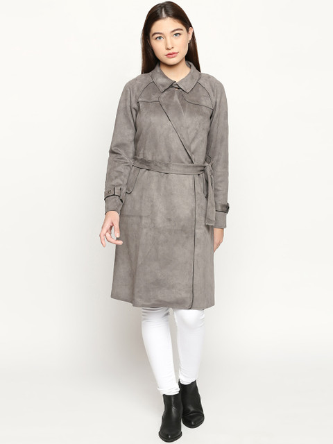 

Annabelle by Pantaloons Women Grey Solid Duster Jacket