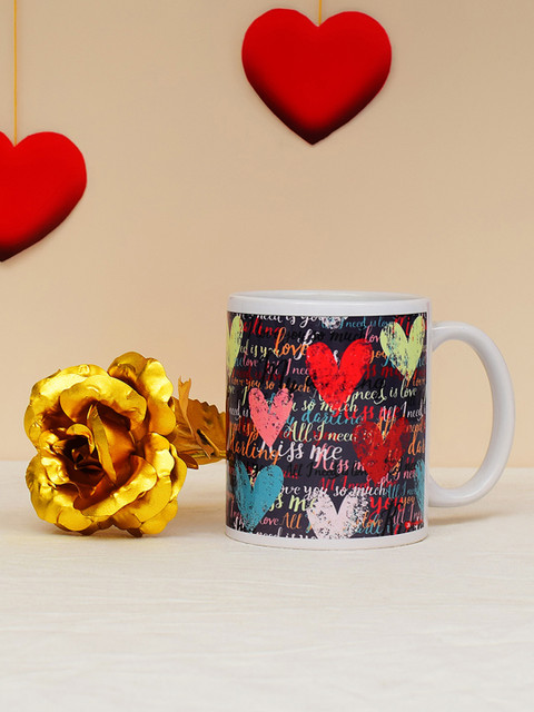 

Archies Multicoloured Printed Ceramic Valentine's Day Gift Set, Multi