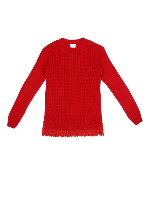 

POPPERS by Pantaloons Girls Red Solid Pullover