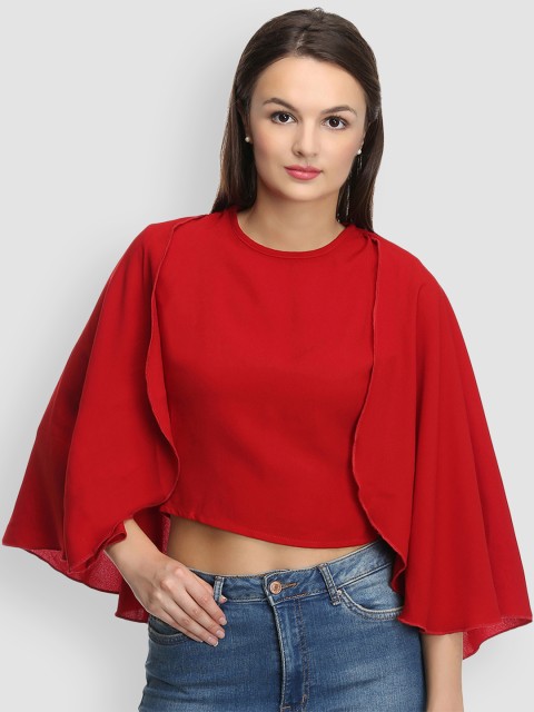 

LA LOFT Women Rust Orange Solid Top