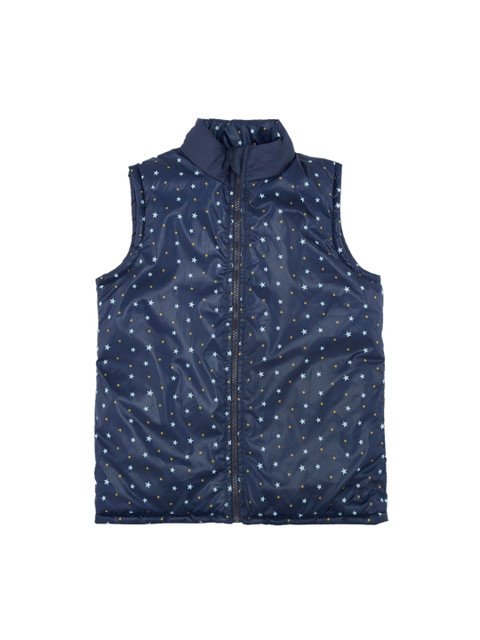 

POPPERS by Pantaloons Girls Navy Blue Printed Padded Jacket