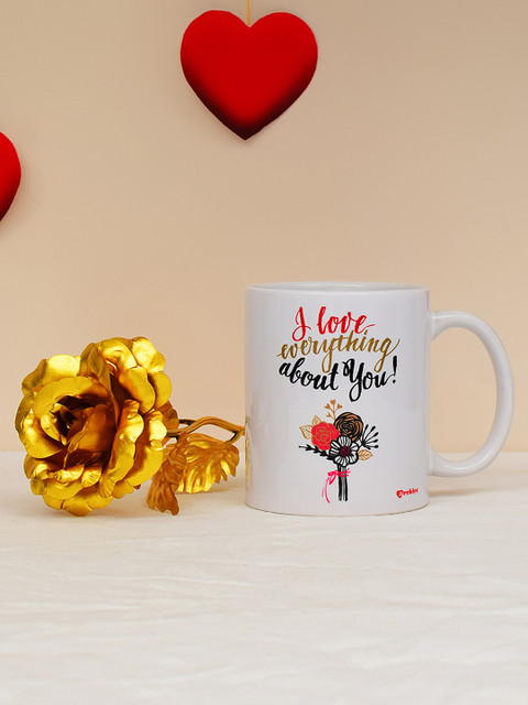 

Archies Pack Of 2 Valentines Day Special Mug & 24K Golden Rose, Multi