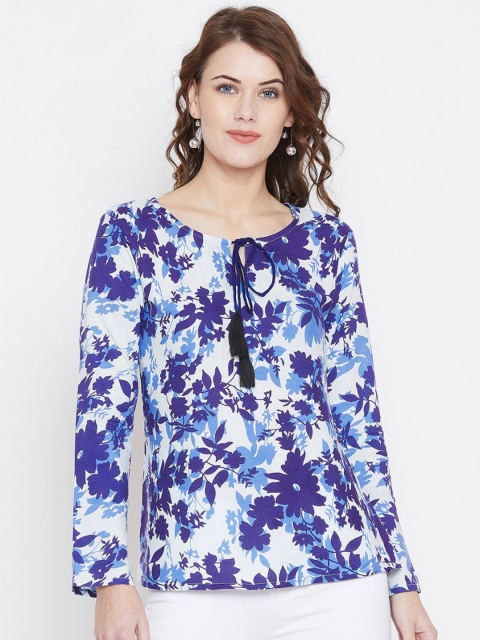 

The Dry State Women Blue Printed A-Line Top