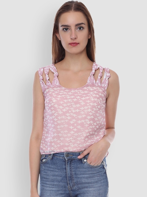 

LA LOFT Women Pink Printed Top