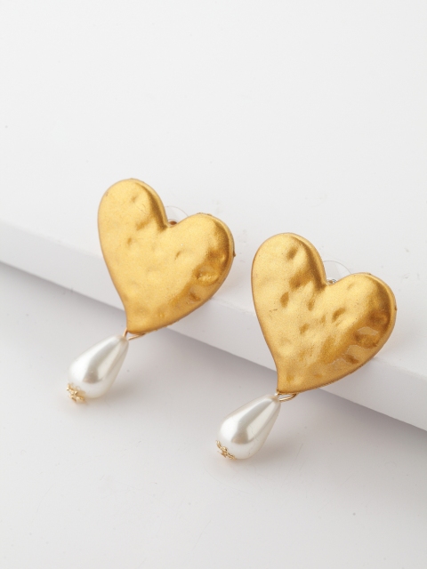

AVANT-GARDE PARIS Gold-Plated & Chandelier Heart Shaped Drop Earrings