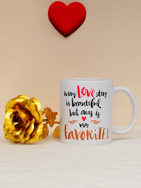 

Archies Love Gifts Valentines Day Special Mug and Gold -Coloured Rose, Multi