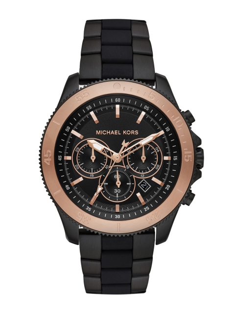 

Michael Kors Men Black & Rose Gold Analogue Watch