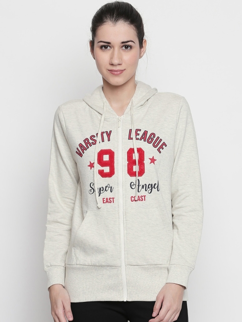 

Ajile by Pantaloons Women Off-White Printed Hooded Sweatshirt