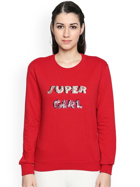 

Honey by Pantaloons Women Red Printed Sweatshirt