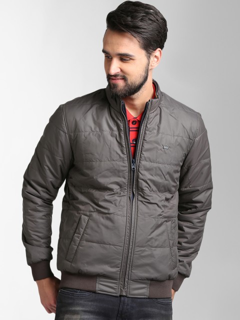 

Peter England Casuals Men Navy Blue & Grey Solid Reversible Puffer Jacket