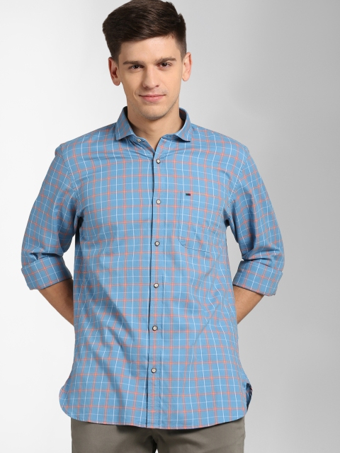

Peter England Casuals Men Blue Slim Fit Checked Casual Shirt
