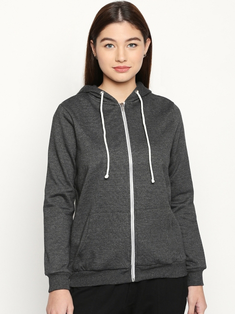 

Ajile by Pantaloons Women Grey Solid Hooded Sweatshirt