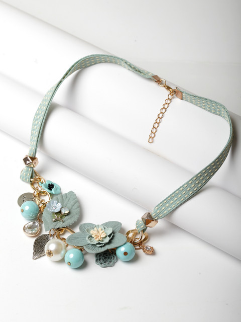 

AVANT-GARDE PARIS Gold-Plated & Green Choker Necklace