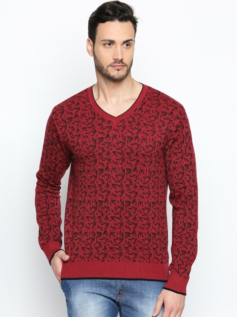 

Urban Ranger by pantaloons Men Maroon Printed Pullover