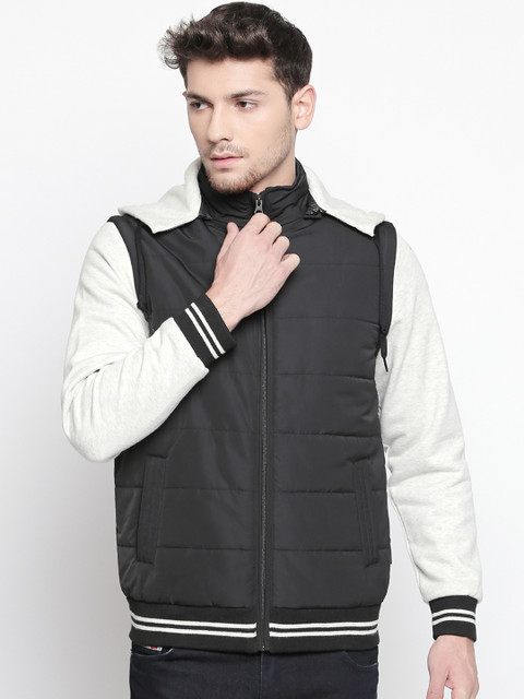 

Urban Ranger by pantaloons Men Black Solid Padded Hooded Jacket