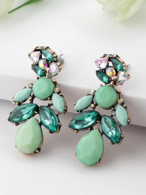 

AVANT-GARDE PARIS Gold-Plated & Chandelier Contemporary Drop Earrings, Green