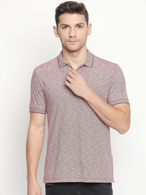 

BYFORD by Pantaloons Men Maroon Printed Polo Collar T-shirt