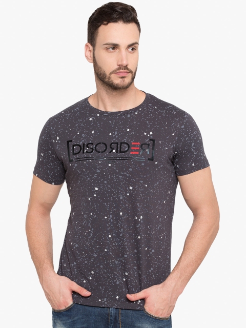 

Status Quo Men Grey Printed Round Neck T-shirt