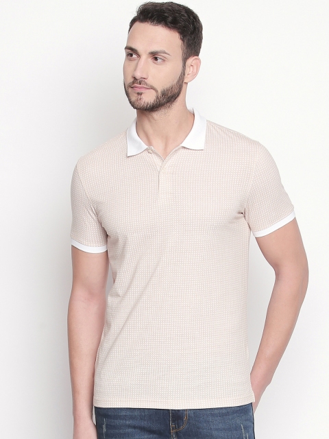 

BYFORD by Pantaloons Men Beige Printed Polo Collar T-shirt