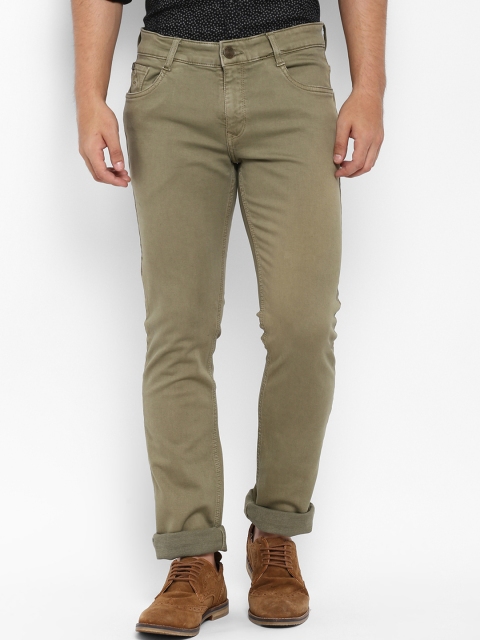 

Parx Men Olive Green Regular Fit Mid-Rise Clean Look Stretchable Jeans