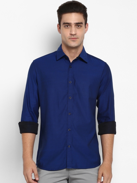 

Parx Men Blue Slim Fit Solid Casual Shirt