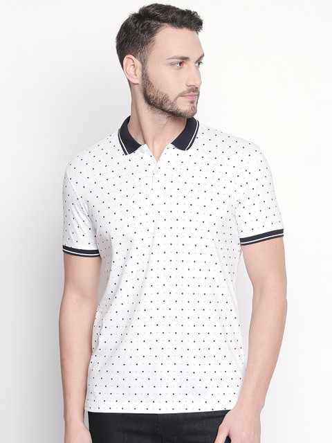 

BYFORD by Pantaloons Men White Printed Polo Collar T-shirt