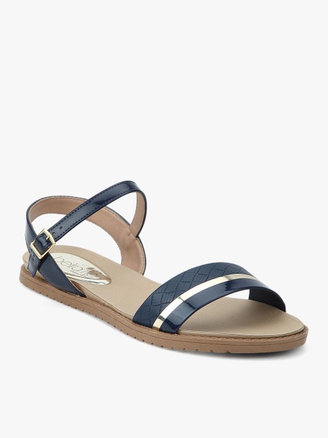 

BEIRA RIO Navy Blue Woven Design Open Toe Flats