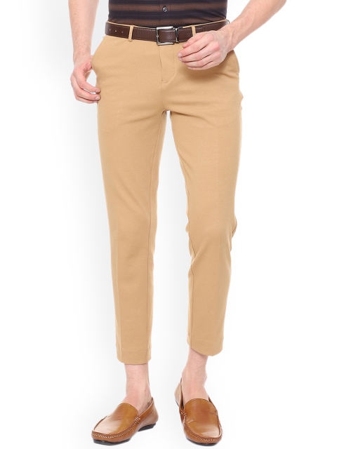 

Allen Solly Men Peach-Coloured Slim Fit Self Design Regular Trousers