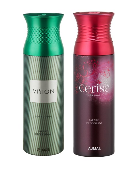 

Ajmal Unisex Set of 2 Vision & Cerise Deodorants 200ml, Green