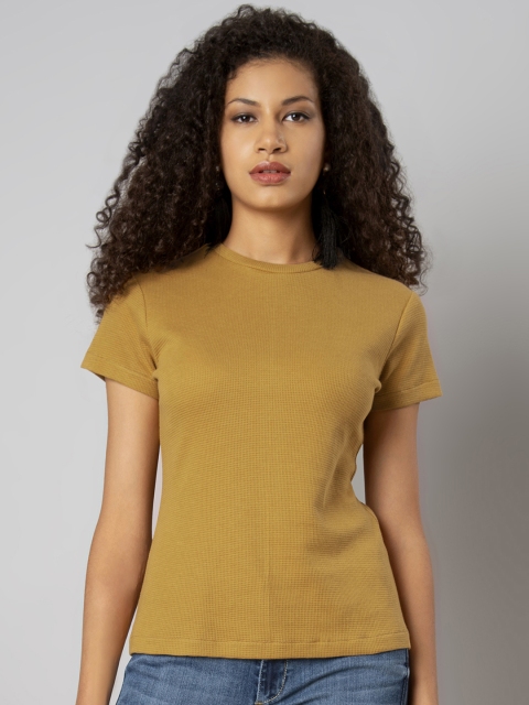 

FabAlley Women Yellow Solid Top
