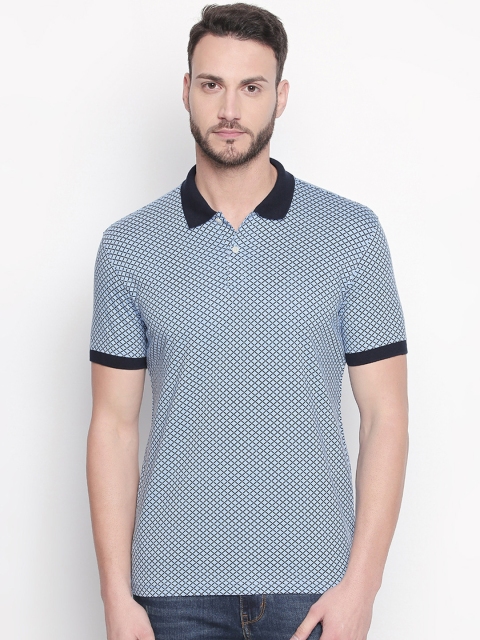 

BYFORD by Pantaloons Men Blue Printed Polo Collar T-shirt