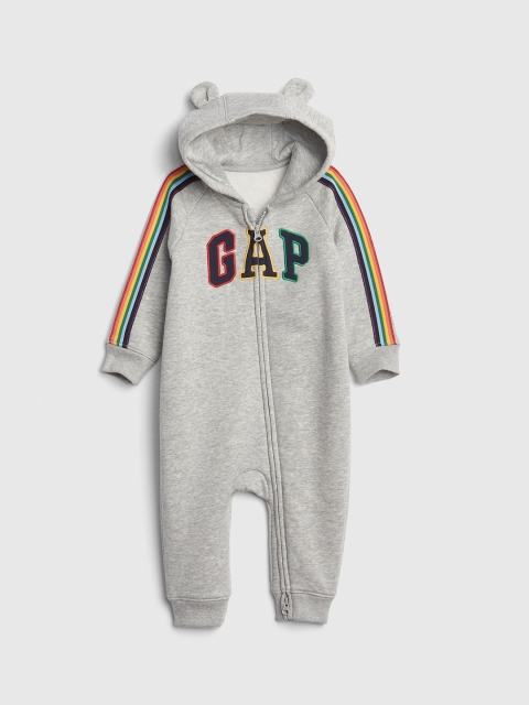 

GAP Boys Fleece Logo Remix One-Piece Bodysuit, Grey