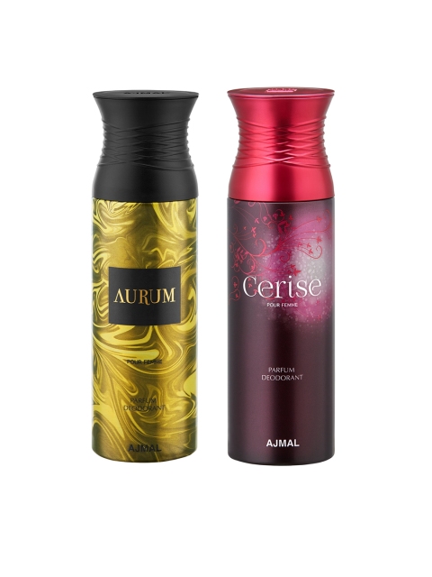 

Ajmal Women Set of 2 Aurum & Cerise Deodorants 200ml, Red