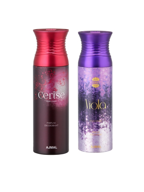 

Ajmal Women Set of 2 Cerise & Viola Deodorants 200ml, Red