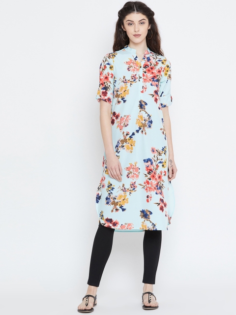 

Ruhaans Turquoise Blue Printed Tunic