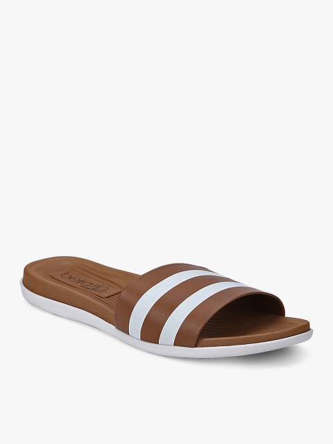

BEIRA RIO Women Brown & White Striped Open Toe Flats