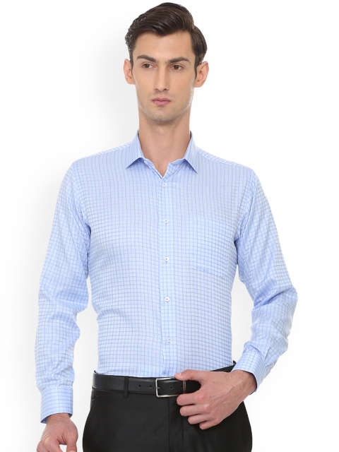 

Van Heusen Men Blue Regular Fit Checked Formal Shirt