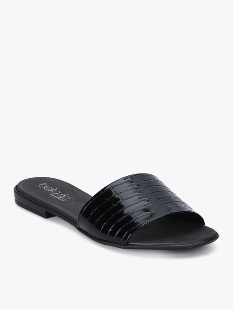 

BEIRA RIO Black Solid Open Toe Flats