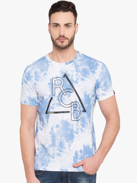 

Status Quo Men Blue Printed Round Neck Pure Cotton T-shirt