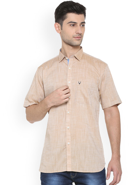 

Allen Solly Men Beige Slim Fit Solid Casual Shirt