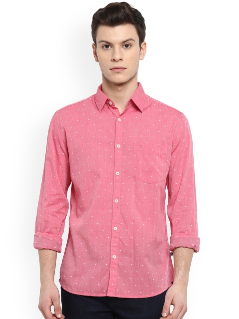 Parx Men Magenta Slim Fit Printed Casual Shirt